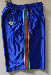 NWT $1450 Gucci Men’s GG Monogram Technical Polyester Short Pants Blue M