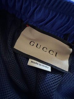 NWT $1450 Gucci Men’s GG Monogram Technical Polyester Short Pants Blue M