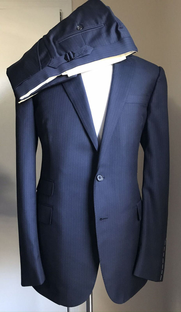 Новый мужской костюм Ralph Lauren Purple Label стоимостью 3495 долларов в темно-синюю полоску 42 л США/52 л ЕС Италия
