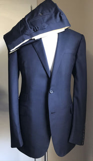 Новый мужской костюм Ralph Lauren Purple Label стоимостью 3495 долларов в темно-синюю полоску 42 л США/52 л ЕС Италия