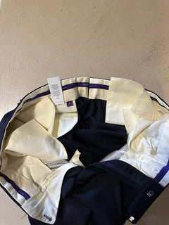 Новый мужской костюм Ralph Lauren Purple Label стоимостью 3495 долларов в темно-синюю полоску 42 л США/52 л ЕС Италия