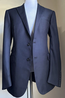 Новый мужской костюм Ralph Lauren Purple Label стоимостью 3495 долларов в темно-синюю полоску 42 л США/52 л ЕС Италия