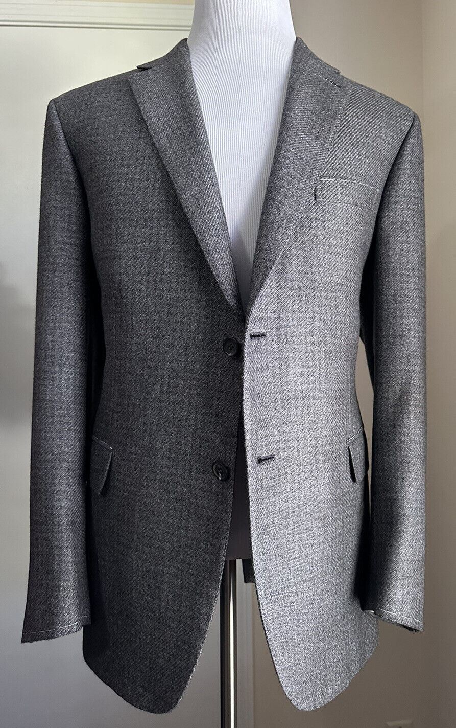 NWT $6600 Мужской спортивный пиджак Brioni из кашемира/шелка DK Grey 46R US/56R EU