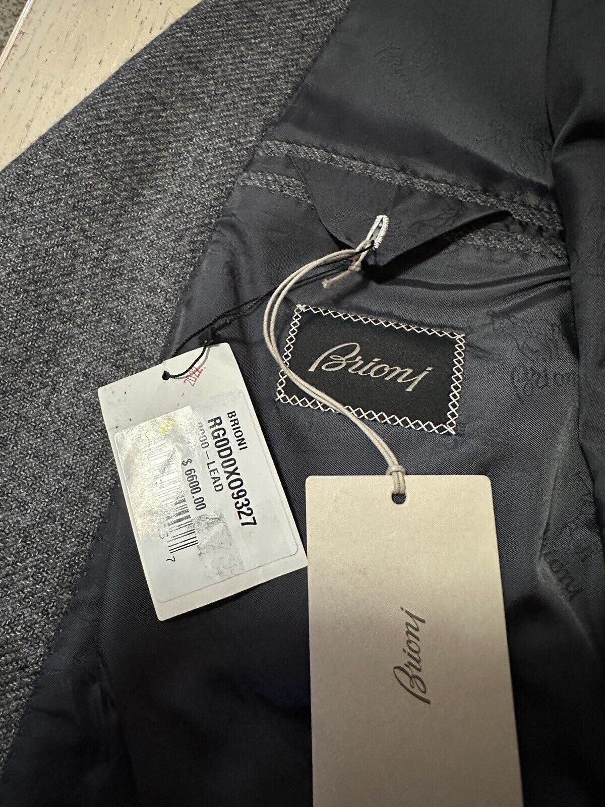 NWT $6600 Мужской спортивный пиджак Brioni из кашемира/шелка DK Grey 46R US/56R EU