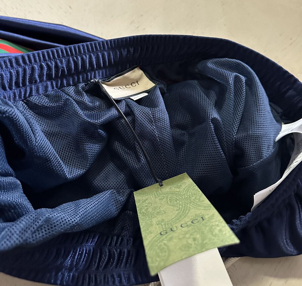 Новые мужские спортивные брюки из технического полистера Gucci за 1250 долларов, синие, размер XXL-XXXL