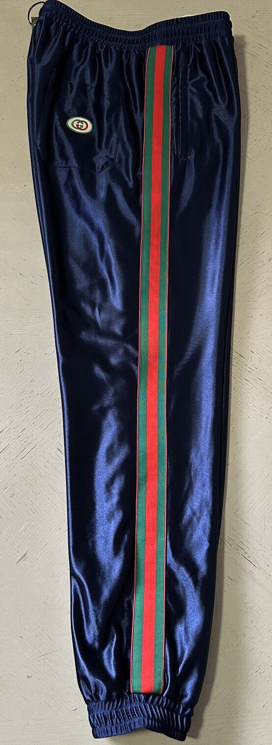 Neue 1250 $ Gucci Herren-Trainingshose aus technischem Polyester-Jersey, Blau, Größe XXL-XXXL