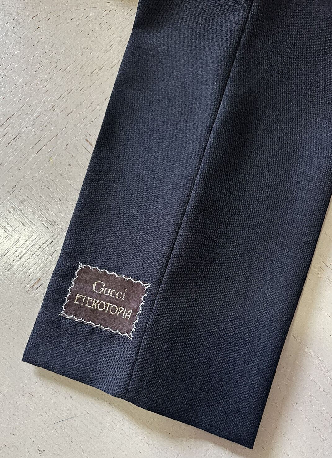 Neu mit Etikett: 1250 $ Gucci Herren-Anzughose aus Panamawolle/Mohair Schwarz 34 US (50 Eu) Italien