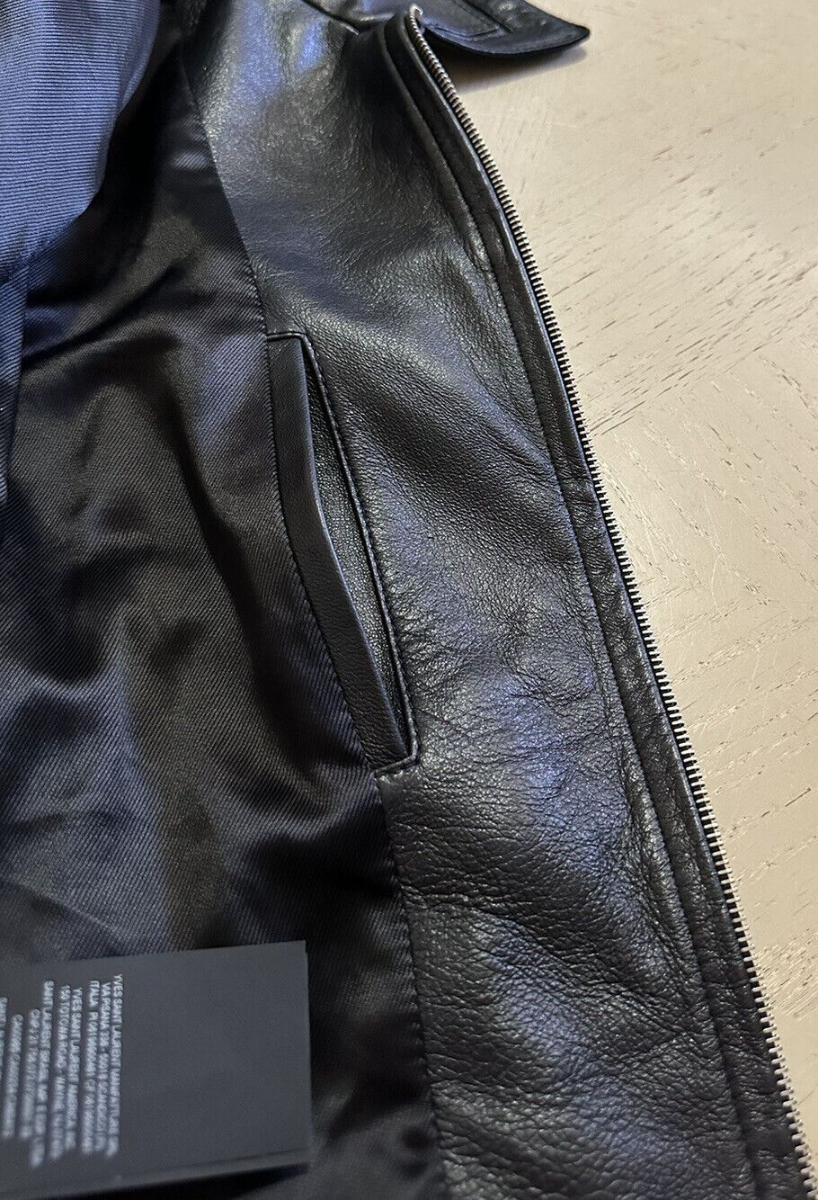 Новая мужская кожаная/замшевая куртка Saint Laurent за 5490 долларов США, черная 44 US/54 EU Италия
