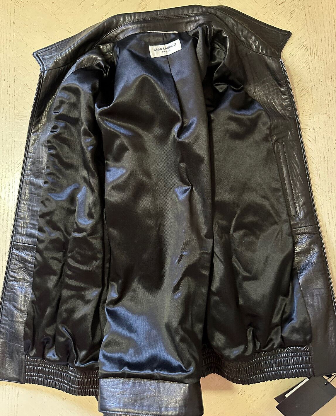 Новая мужская кожаная/замшевая куртка Saint Laurent за 5490 долларов США, черная 44 US/54 EU Италия