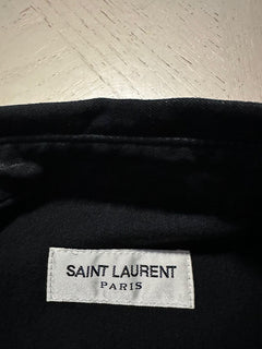 Рубашка в стиле вестерн Saint Laurent за 850 долларов NWT из черного денима с легким покрытием, размер S