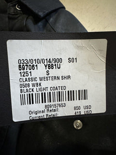 Рубашка в стиле вестерн Saint Laurent за 850 долларов NWT из черного денима с легким покрытием, размер S
