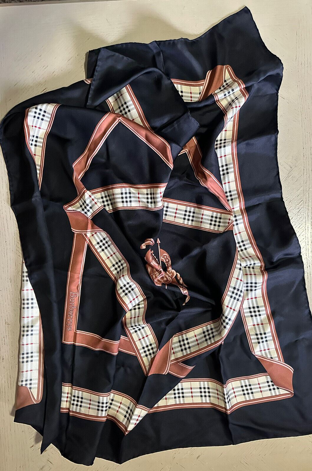 Новый шелковый шарф Burberry в клетку с логотипом Burberry, черный, Италия, за 800 долларов