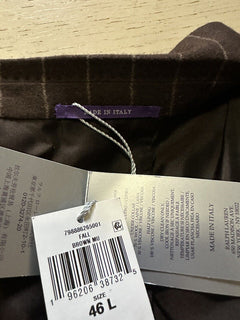 Новый мужской двубортный костюм Ralph Lauren Purple Label стоимостью 4995 долларов, коричневый 46L США/56L ЕС