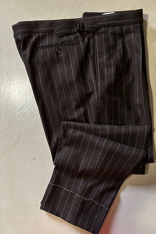 New $4995 Ralph Lauren Purple Label Men Double Breasted Suit Brown 46L US/56L Eu