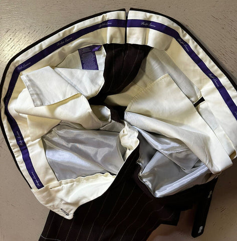 New $4995 Ralph Lauren Purple Label Men Double Breasted Suit Brown 46L US/56L Eu