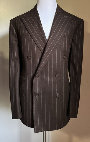 New $4995 Ralph Lauren Purple Label Men Double Breasted Suit Brown 46L US/56L Eu