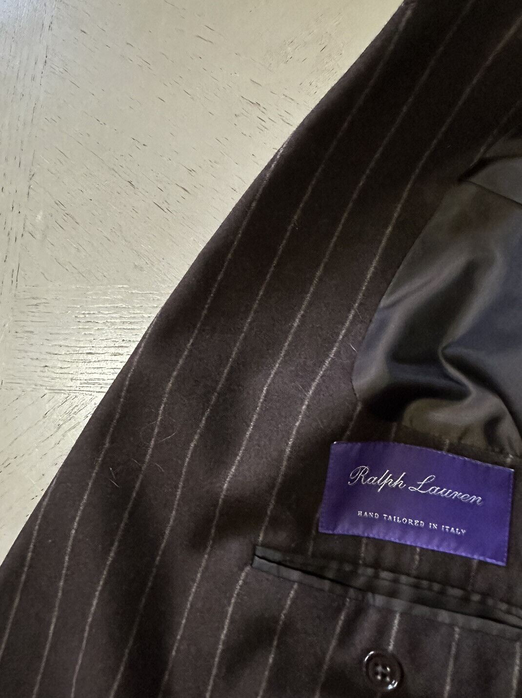 Новый мужской двубортный костюм Ralph Lauren Purple Label стоимостью 4995 долларов, коричневый 46L США/56L ЕС