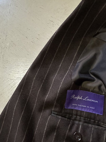New $4995 Ralph Lauren Purple Label Men Double Breasted Suit Brown 46L US/56L Eu