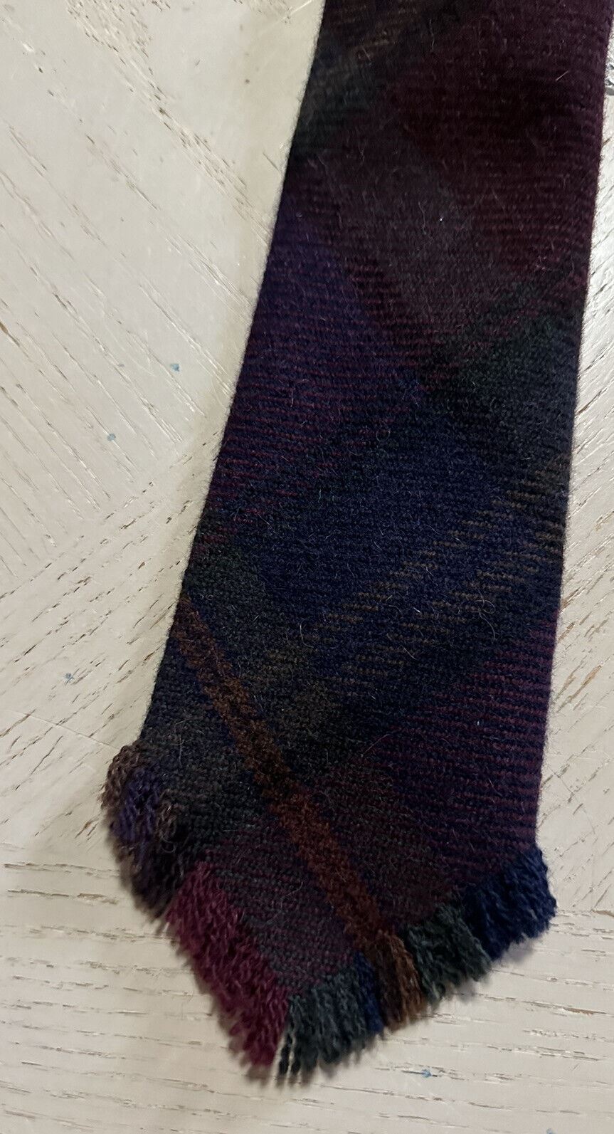 New $269 Ralph Lauren Purple Label Wool Neck Tie Red/Multi Hand made in Italy