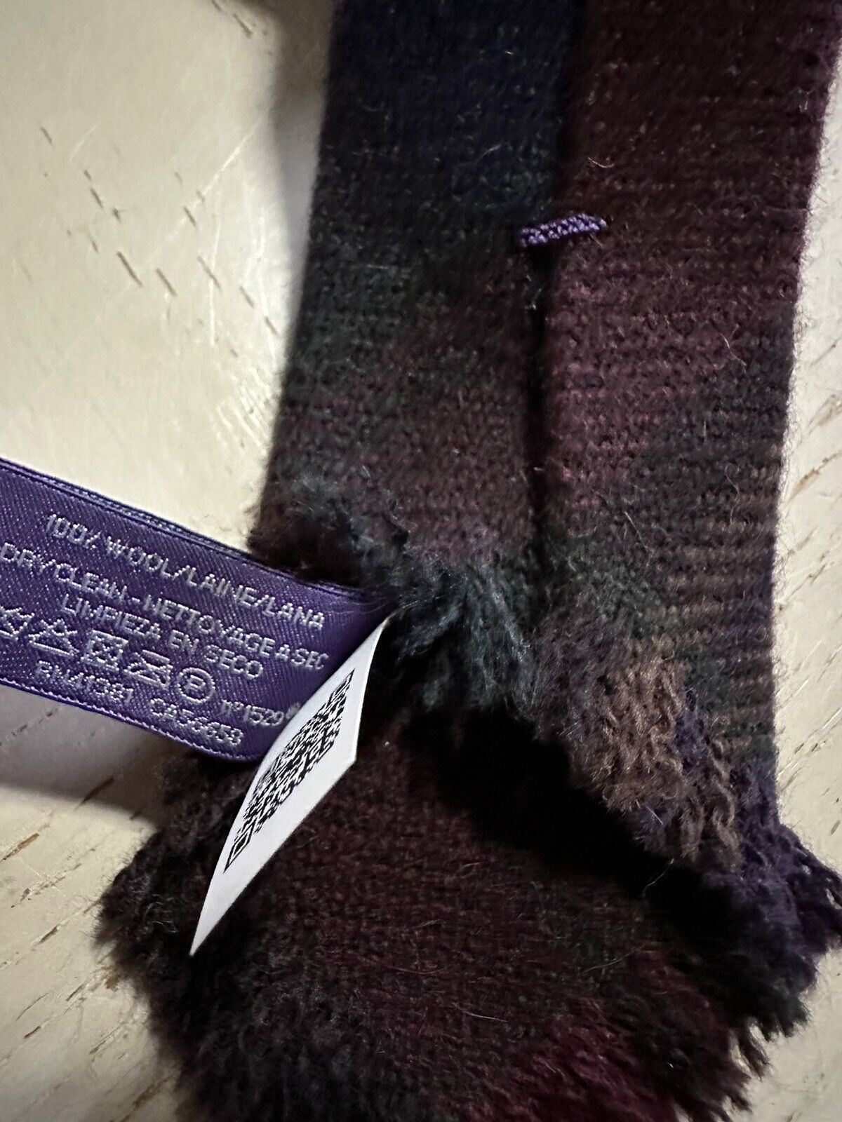New $269 Ralph Lauren Purple Label Wool Neck Tie Red/Multi Hand made in Italy