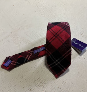 Новый красный галстук с кашемировым воротником Ralph Lauren Purple Label за 265 долларов, сделанный вручную в Италии