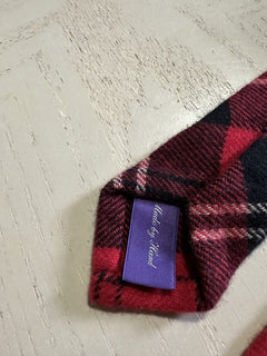 Новый красный галстук с кашемировым воротником Ralph Lauren Purple Label за 265 долларов, сделанный вручную в Италии