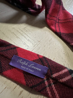 Новый красный галстук с кашемировым воротником Ralph Lauren Purple Label за 265 долларов, сделанный вручную в Италии