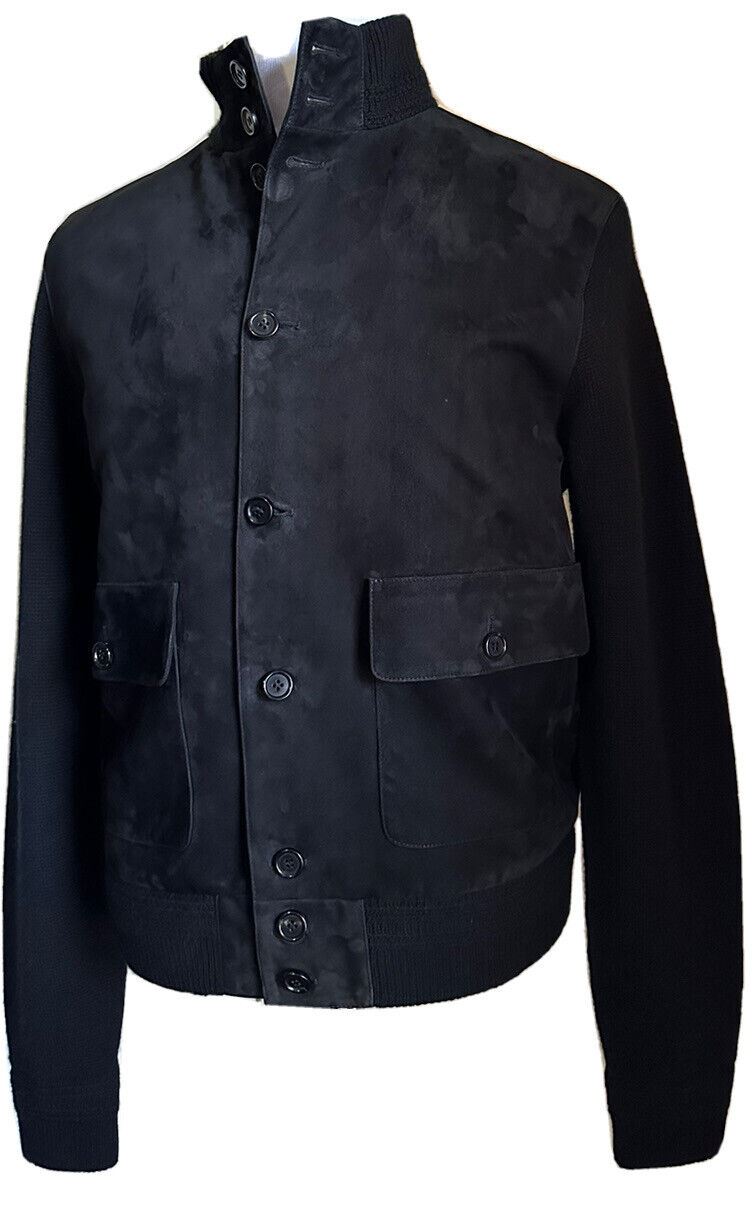 New $2995 Ralph Lauren Purple Label Men Suede/Cashmere Jacket Sweater Black XL