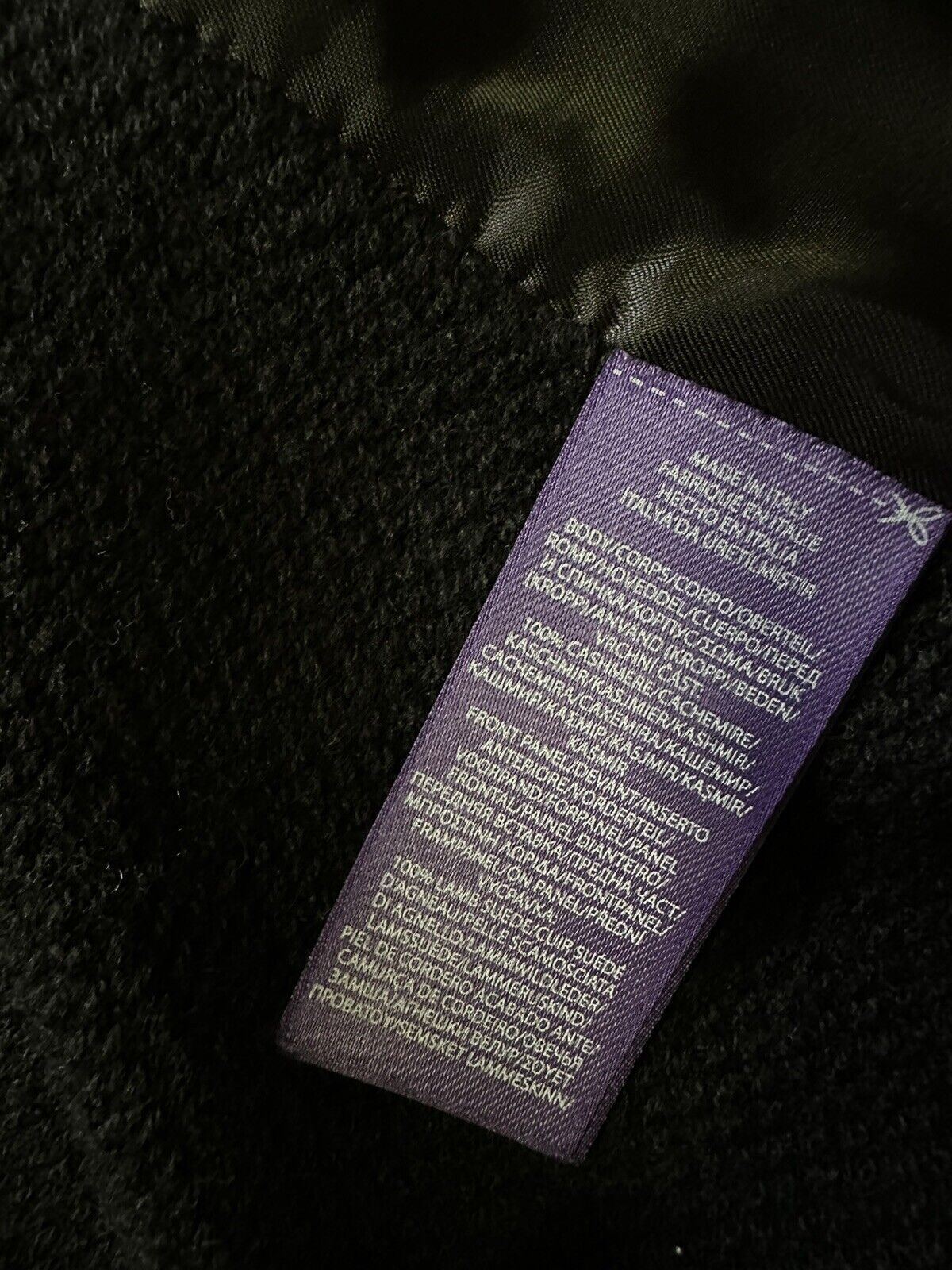 Новинка, $2995, мужская замшевая/кашемировая куртка Ralph Lauren Purple Label, черный свитер, размер XL