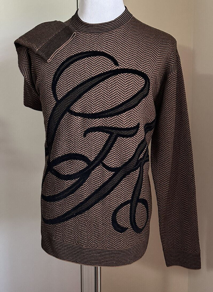Новый мужской свитер с круглым вырезом от Giorgio Armani, коричневый/черный, 44 US/54 EU (XL) за 1195 долларов США