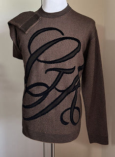 Новый мужской свитер с круглым вырезом от Giorgio Armani, коричневый/черный, 44 US/54 EU (XL) за 1195 долларов США