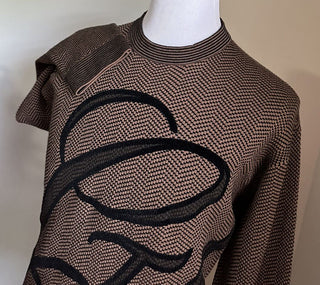 Новый мужской свитер с круглым вырезом от Giorgio Armani, коричневый/черный, 44 US/54 EU (XL) за 1195 долларов США