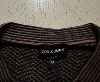 Новый мужской свитер с круглым вырезом от Giorgio Armani, коричневый/черный, 44 US/54 EU (XL) за 1195 долларов США