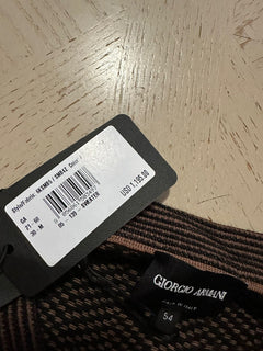 Новый мужской свитер с круглым вырезом от Giorgio Armani, коричневый/черный, 44 US/54 EU (XL) за 1195 долларов США