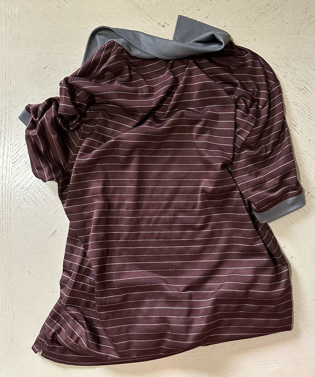 NWT $1025 Мужская шелковая футболка Giorgio Armani бордовая 40 США/50 ЕС (М) Италия