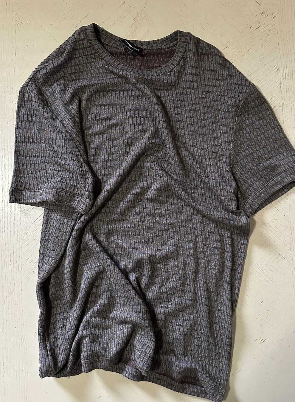 Neu mit Etikett: 425 $ Giorgio Armani Herren-T-Shirt Braun/Grau 44 US/54 Eu (XL)