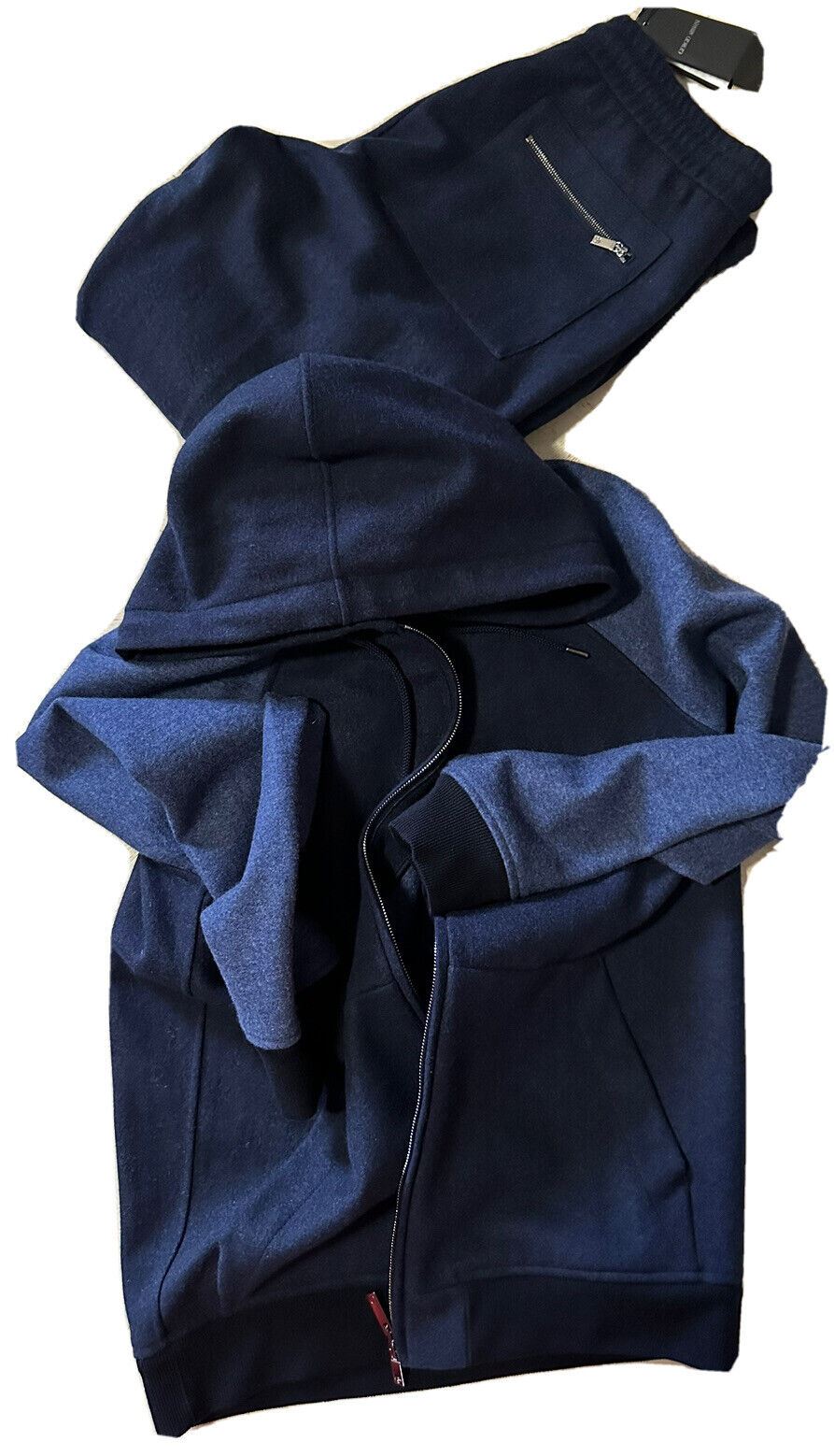 Neu $7690 Giorgio Armani Herren-Kaschmir-Trainingsanzug, Farbe Marineblau, 38 US/48 EU, Italien