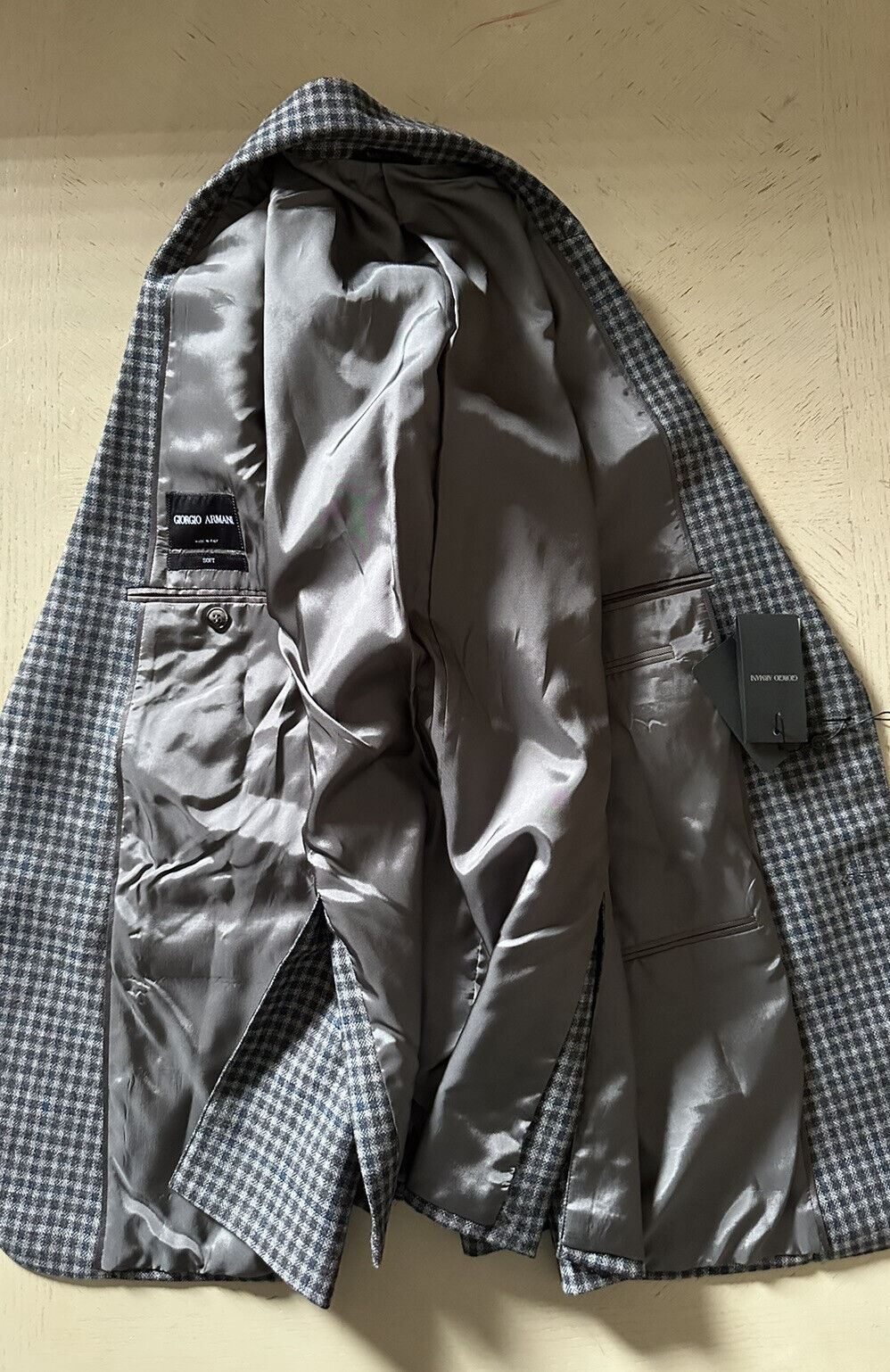 NWT $2395 Giorgio Armani Men Plaid Sport Coat Jacket Blazer Br/Gr/Grin 38 US/48E