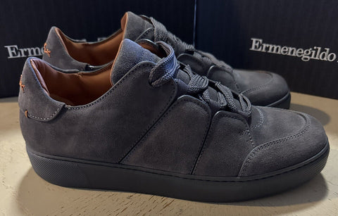 New $850 Ermenegildo Zegna Couture Suede/Leather Sneakers Shoes Dark Gray 9.5 US