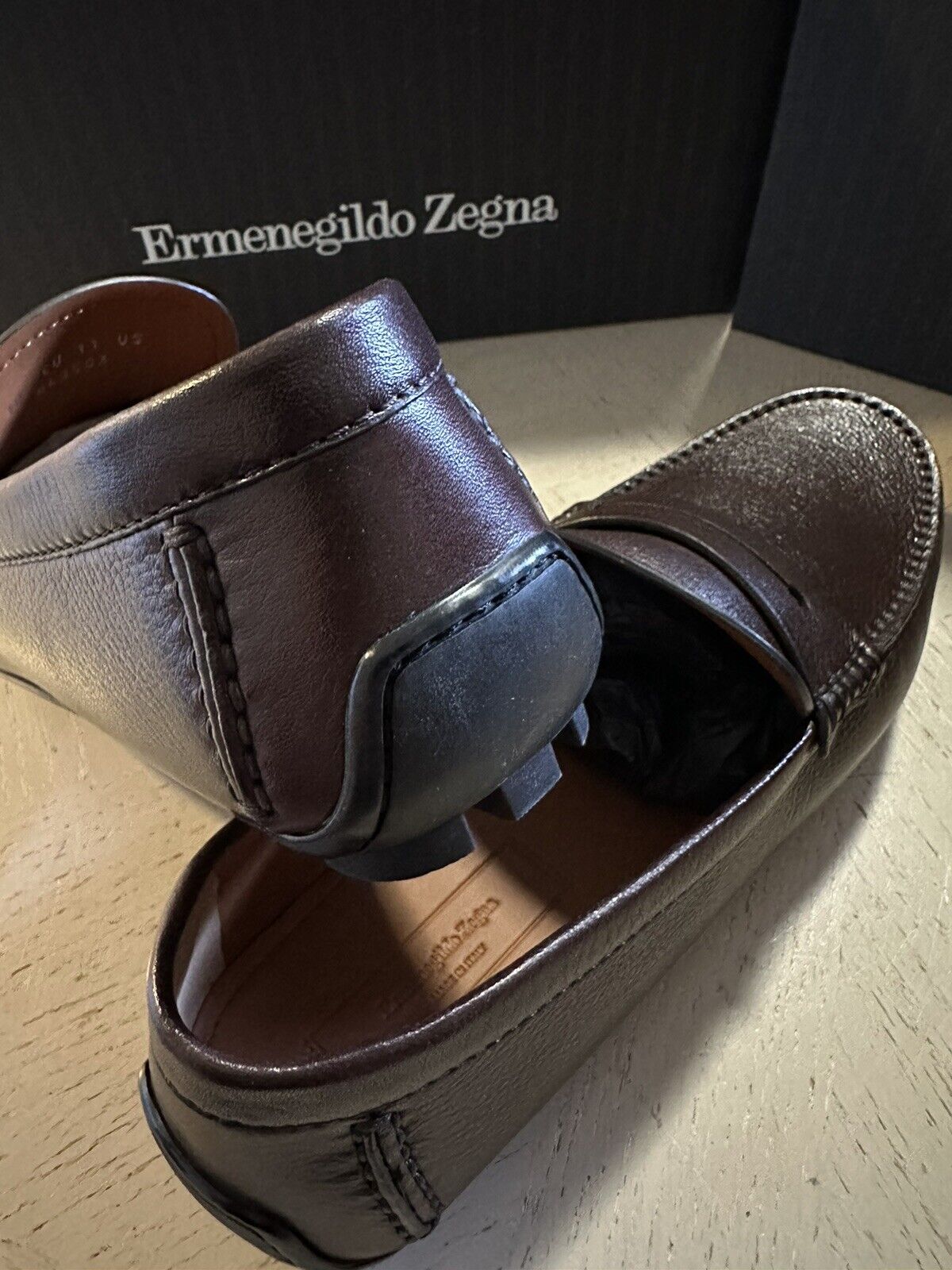 Новые кожаные лоферы для водителей Ermenegildo Zegna, коричневые 10,5 долларов США, 660 долларов США
