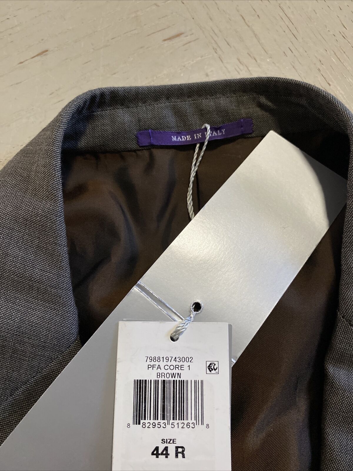 New $3295 Ralph Lauren Purple Label Mens Suit LT Brown 44R US/54R Eu Italy