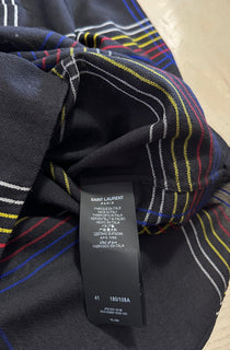 NWT 1190 долларов США Saint Laurent Yves, приталенная шерстяная рубашка в клетку, цвет Черный/Мю 41/16