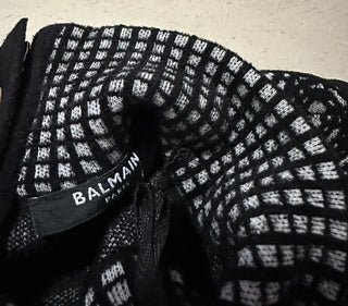 Новое облегающее мини-платье Balmain с рисунком, $3050, черное, 44/12, Италия