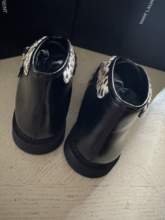 NIB $1145 Saint Laurent Мужские ботинки TEDDY 10 с пряжками BO HELL Черные 9 US/42 E