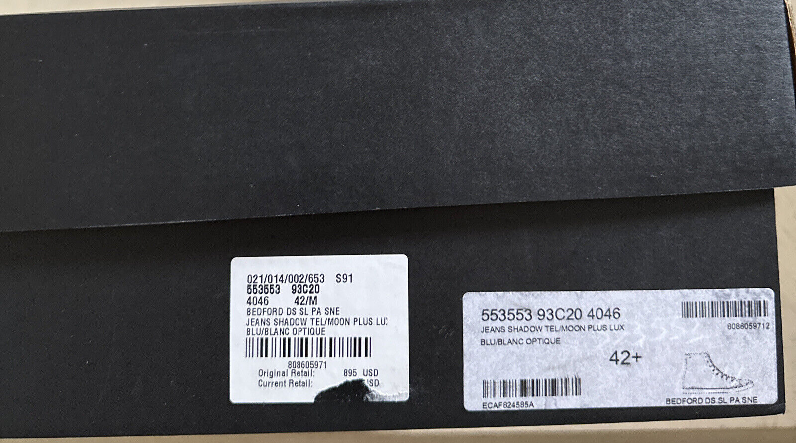NIB $895 Saint Laurent Men JEANS SHADOW Sneakers Gray/Multi. 9.5 US/42.5 E Italy