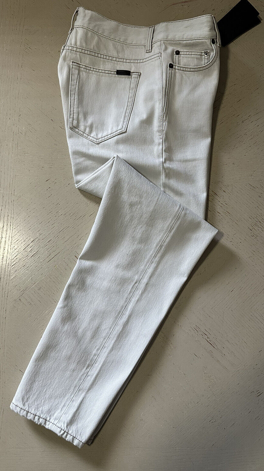 NWT $850 Saint Laurent Men’s Jeans Carrot Pants Gray Off White 30 US Italy