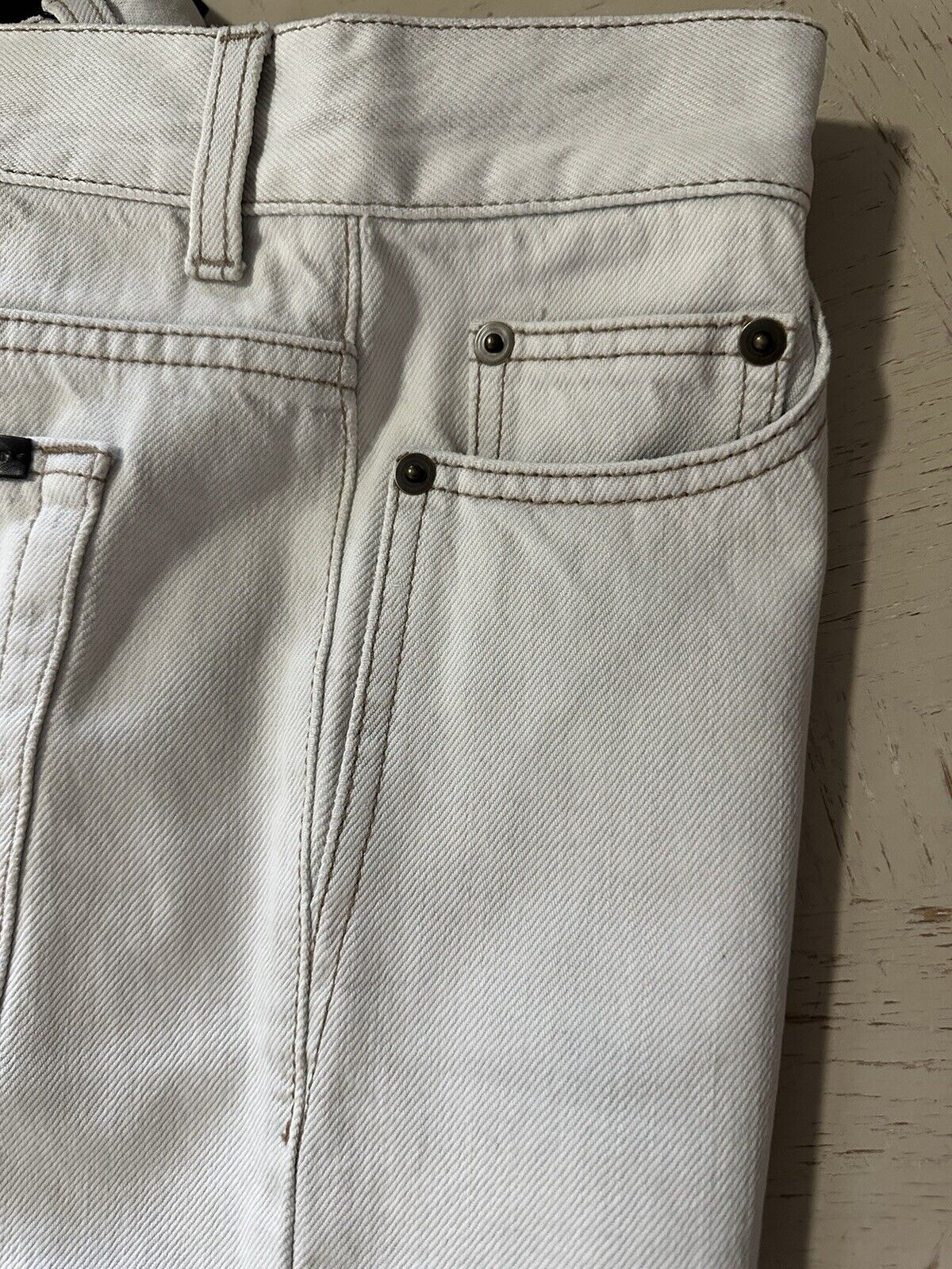 NWT $850 Saint Laurent Men’s Jeans Carrot Pants Gray Off White 30 US Italy