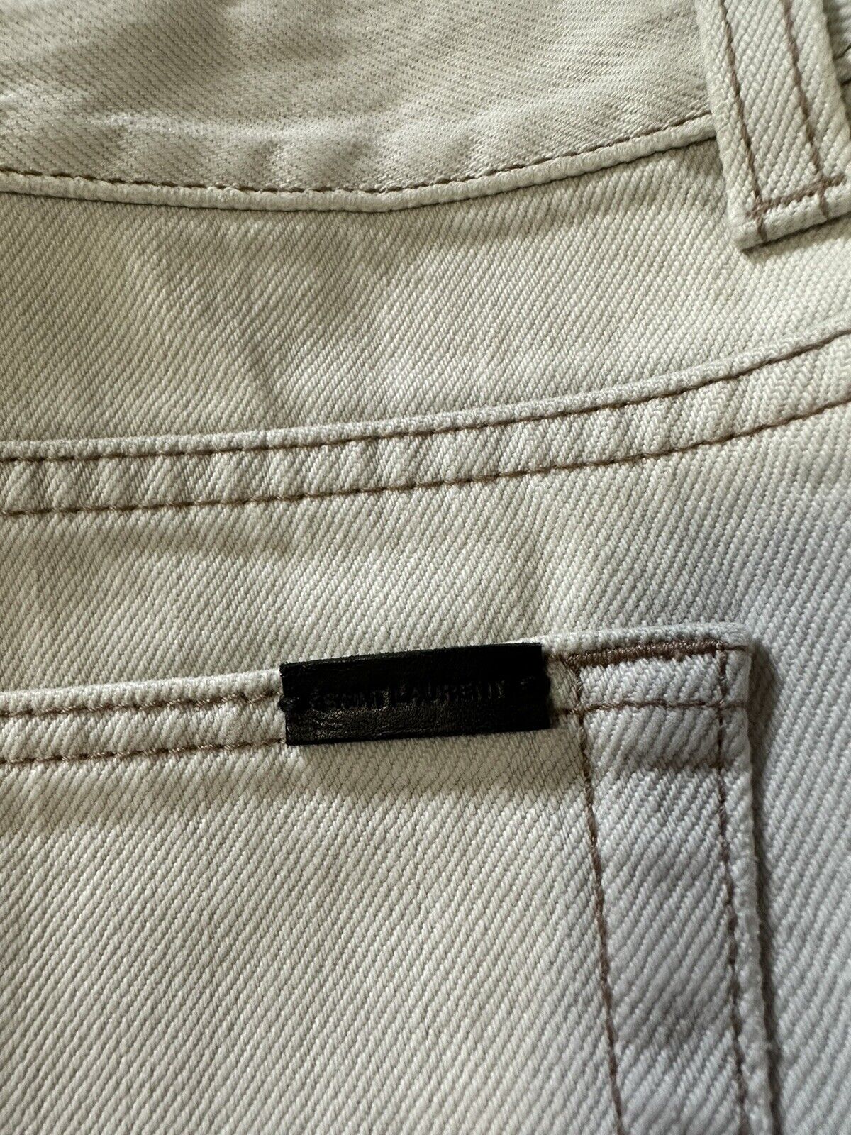 NWT $850 Saint Laurent Men’s Jeans Carrot Pants Gray Off White 30 US Italy