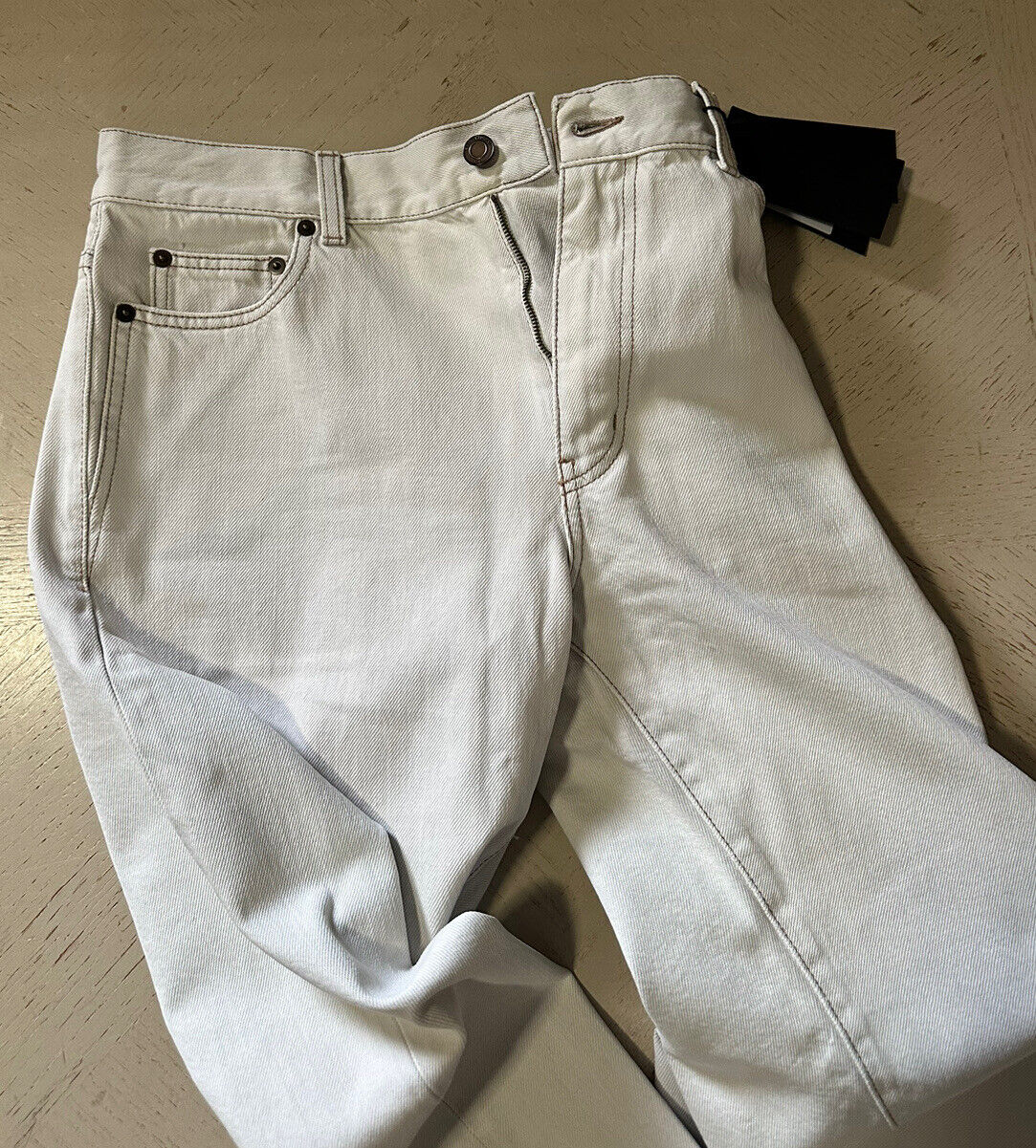 NWT $850 Saint Laurent Men’s Jeans Carrot Pants Gray Off White 30 US Italy