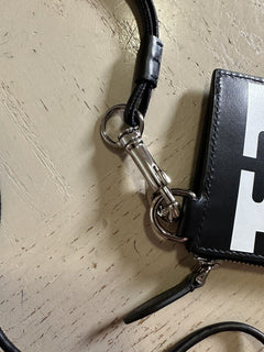 Новый кожаный чехол для визиток с принтом слогана Burberry за 410 долларов, черный, Италия
